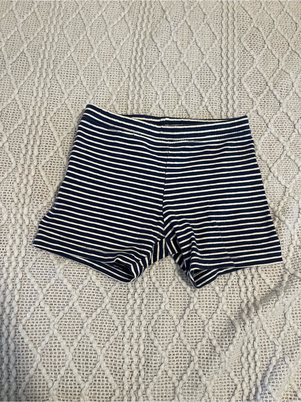 Old Navy Navy & White Striped Stretch Bike Shorts